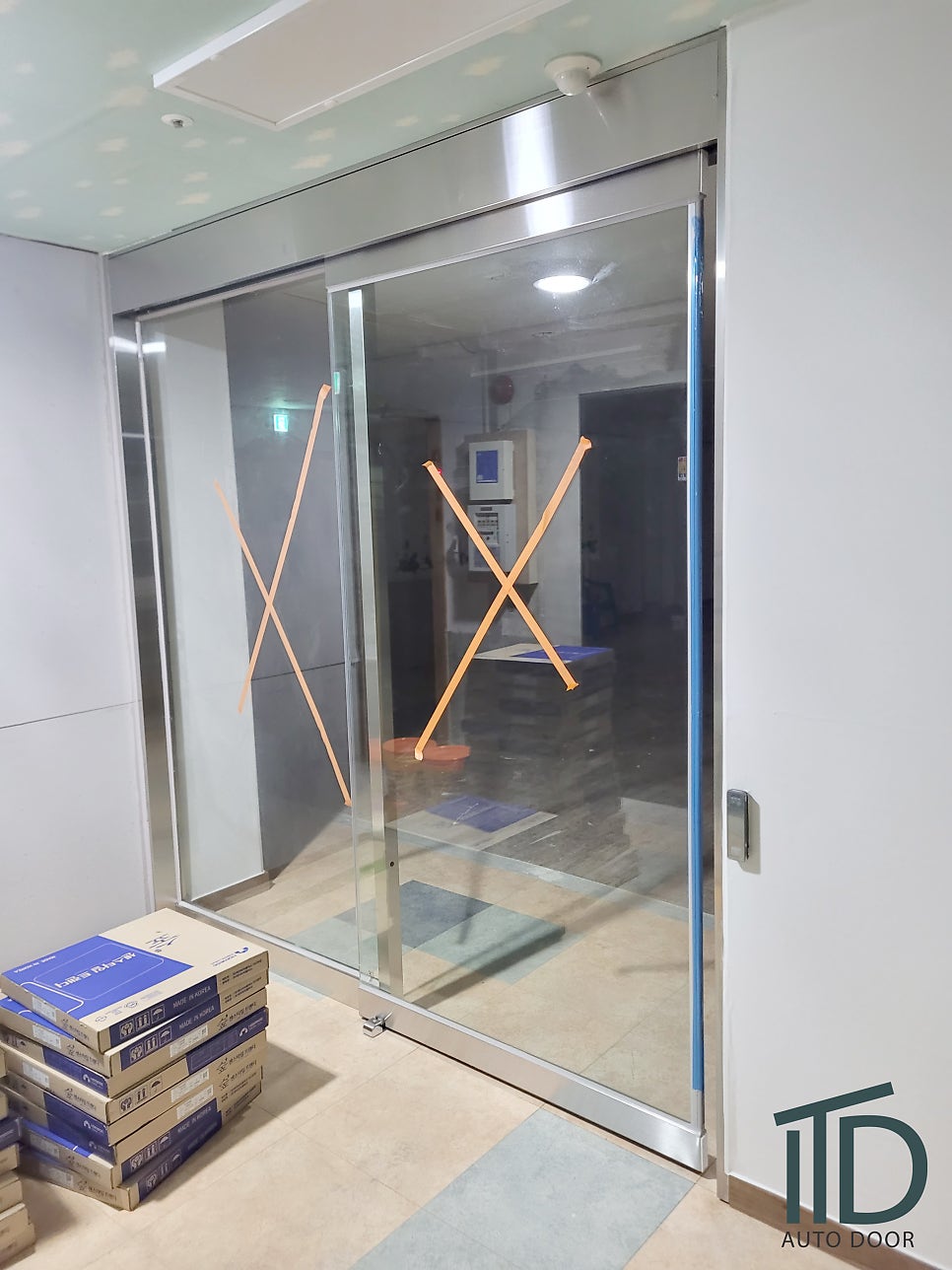 [대전충남자동문]상가 자동문 설치시공- 슬라이딩(편개자동문) 설치[국제오토텍자동문]